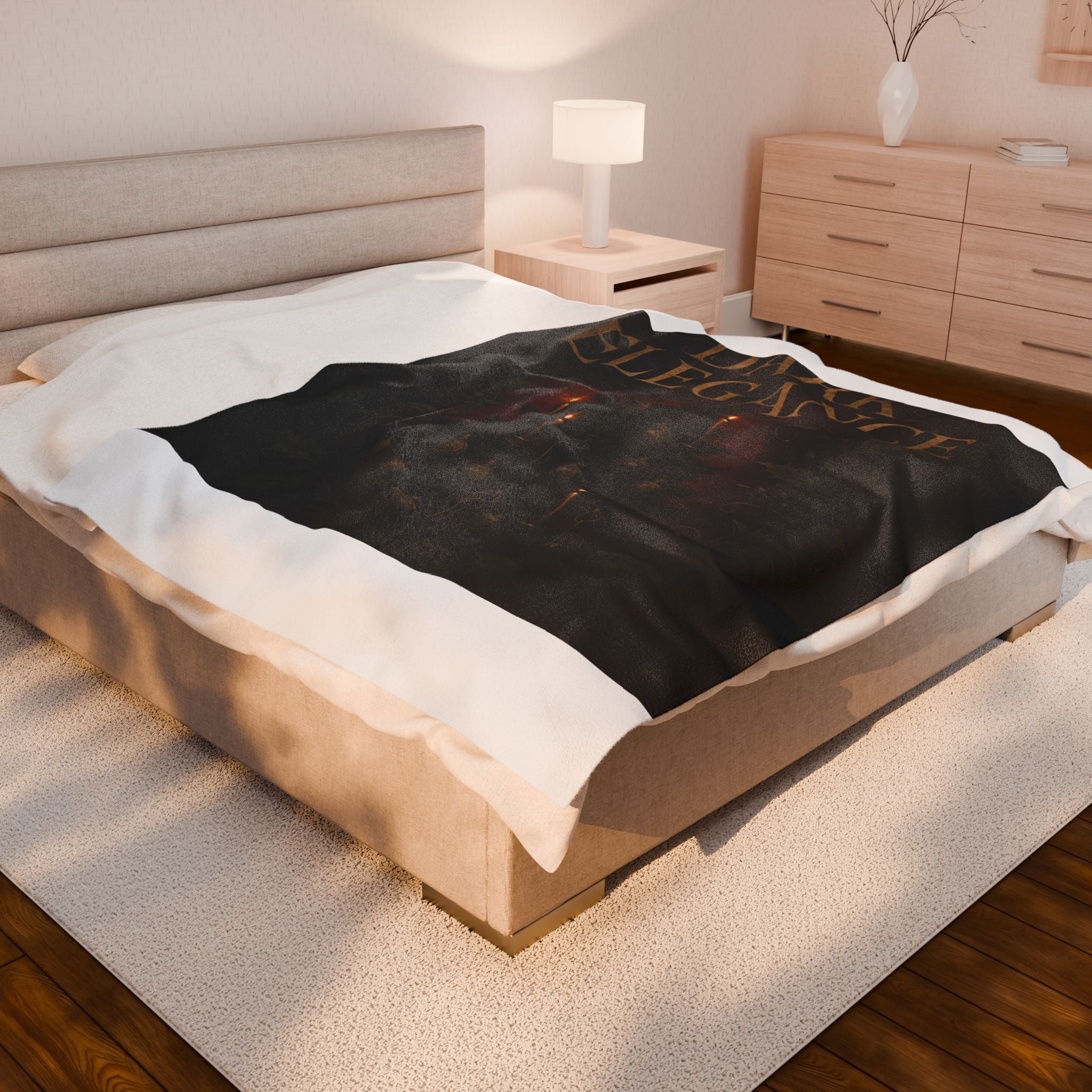 Dark Elegance Velveteen Plush Blanket — Gothic Candlelight Throw