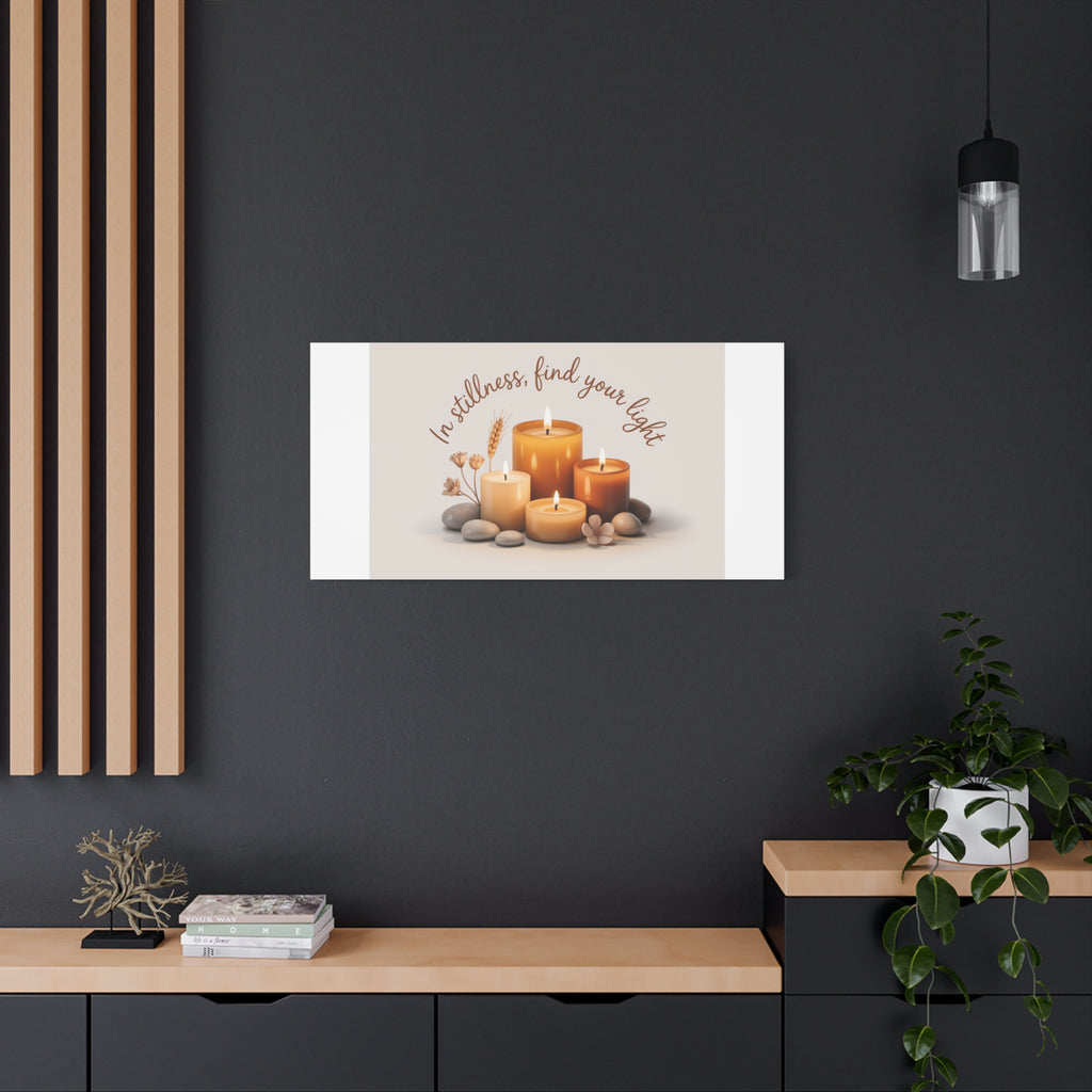 Canvas Wall Art - "In Stillness, Find Your Light" Candle Print