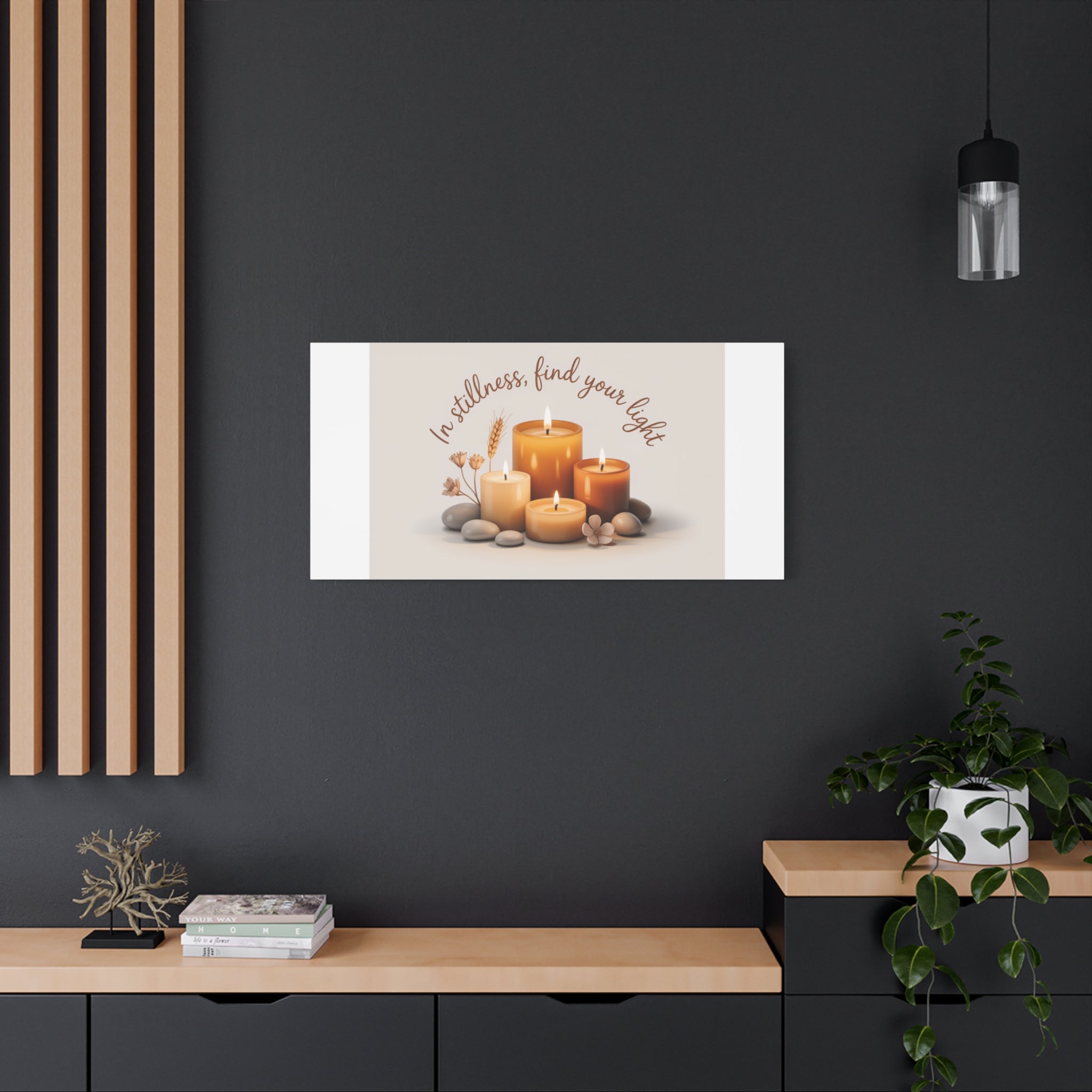 Canvas Wall Art - "In Stillness, Find Your Light" Candle Print