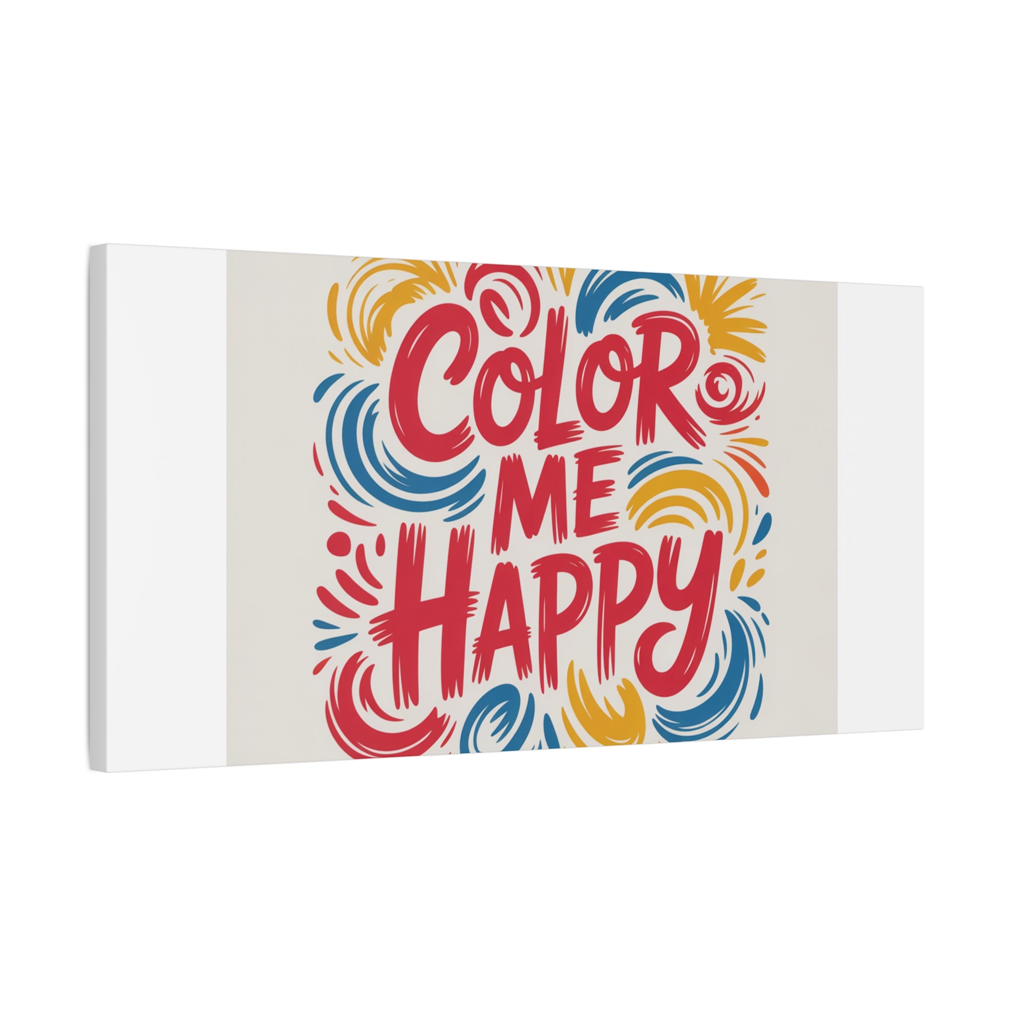 Color Me Happy Canvas Wall Art — Bright Hand-Lettered Inspirational Print