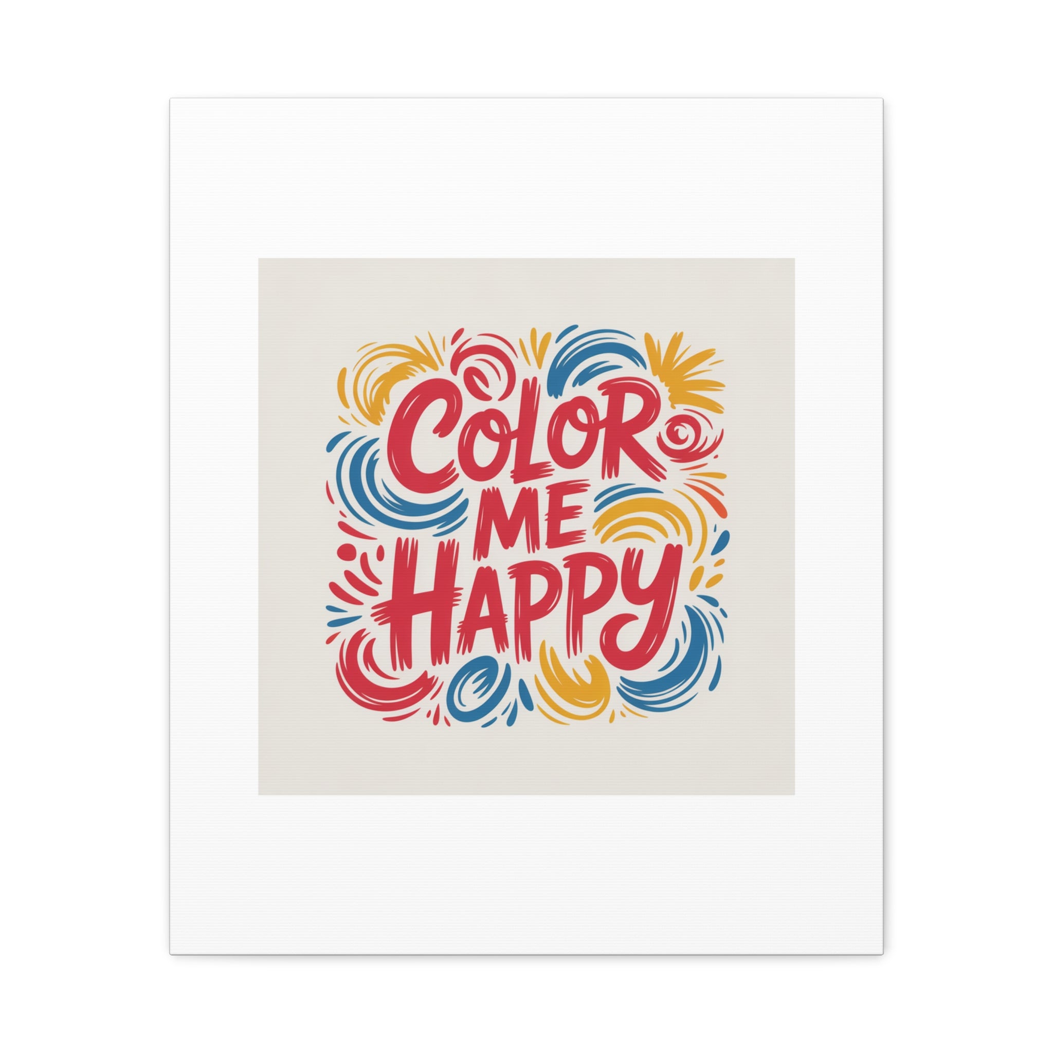 Color Me Happy Canvas Wall Art — Bright Hand-Lettered Inspirational Print