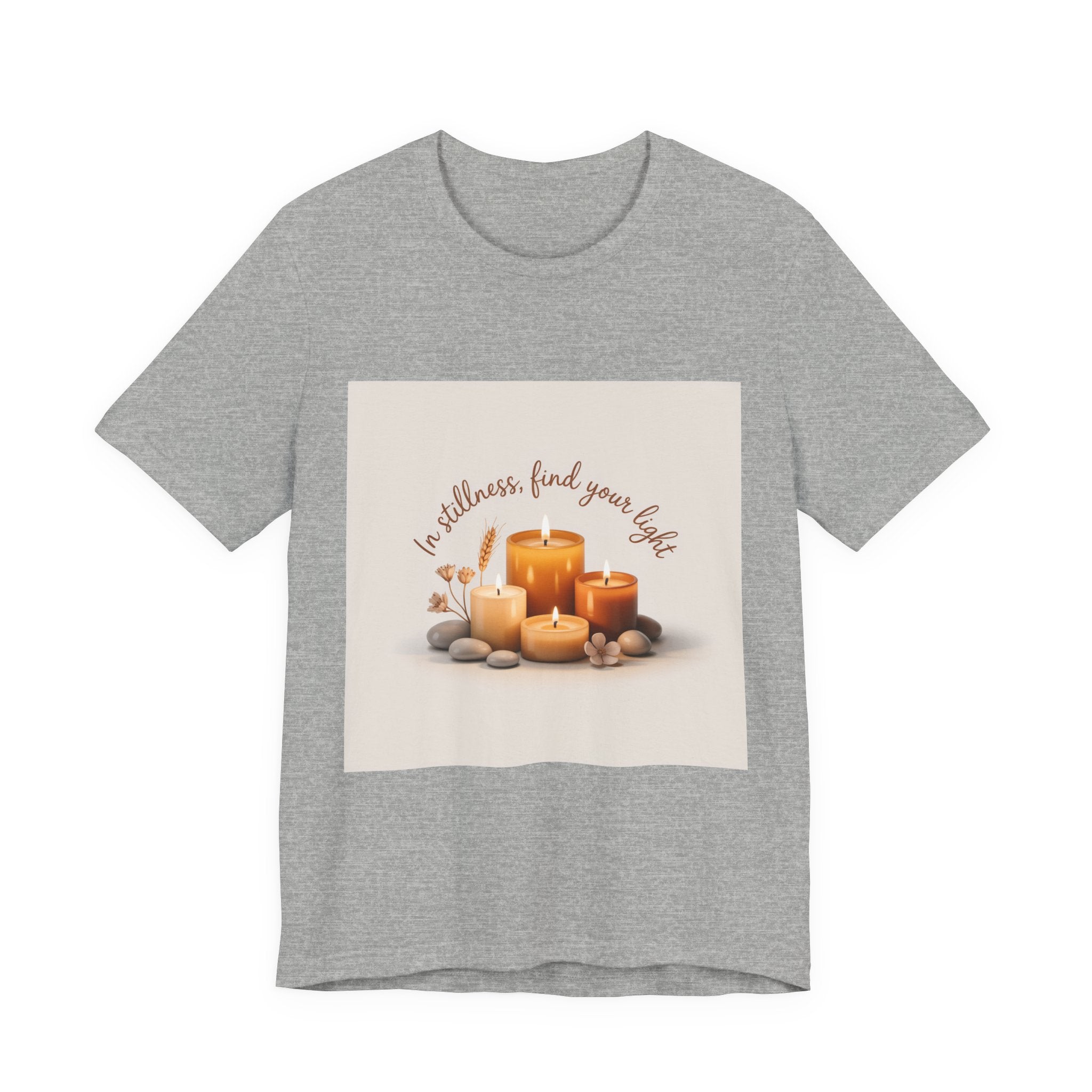 Candles & Calm Tee — "In Stillness, Find Your Light" Relaxation T-Shirt