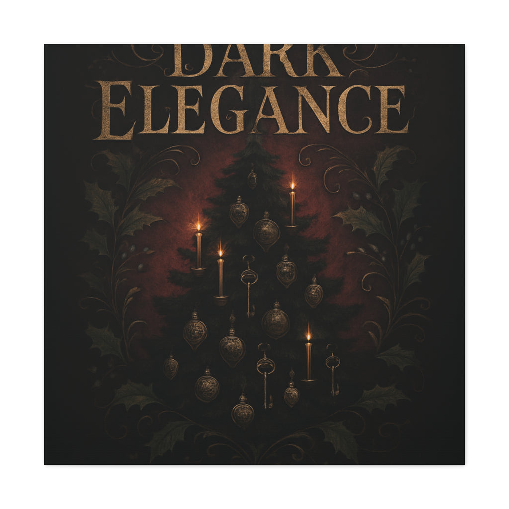 Elegance Christmas Canvas Wall Art — Vintage Candlelit Tree Matte Stretched Print