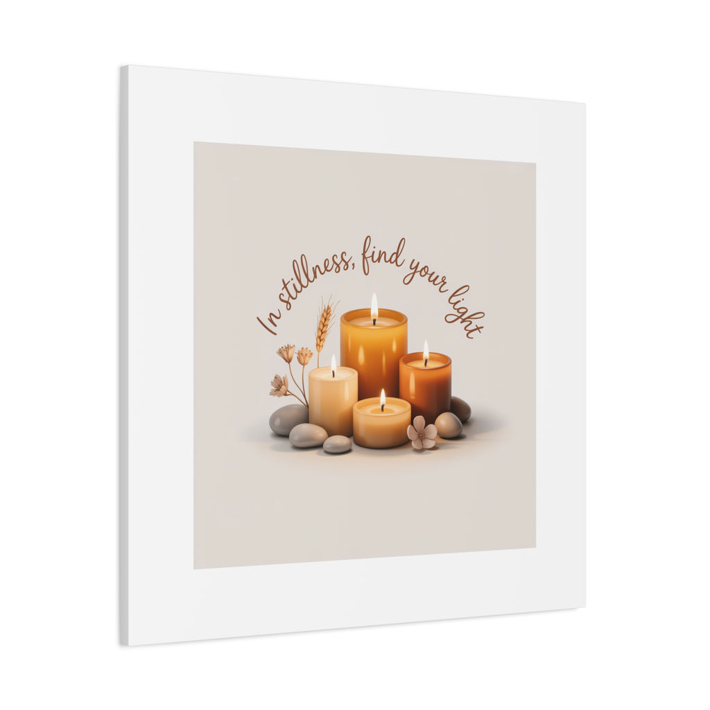 Canvas Wall Art - "In Stillness, Find Your Light" Candle Print