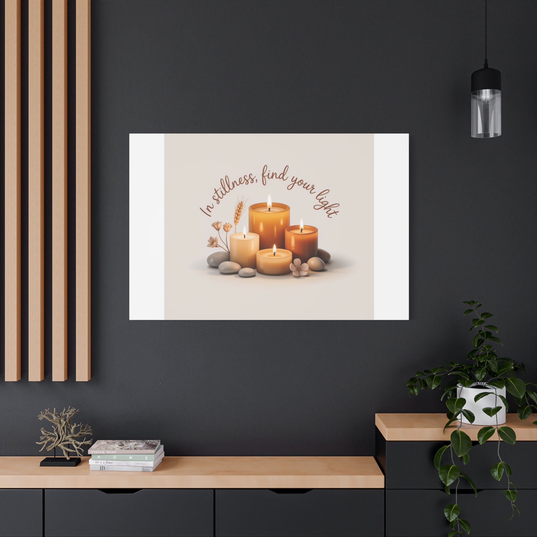 Canvas Wall Art - "In Stillness, Find Your Light" Candle Print
