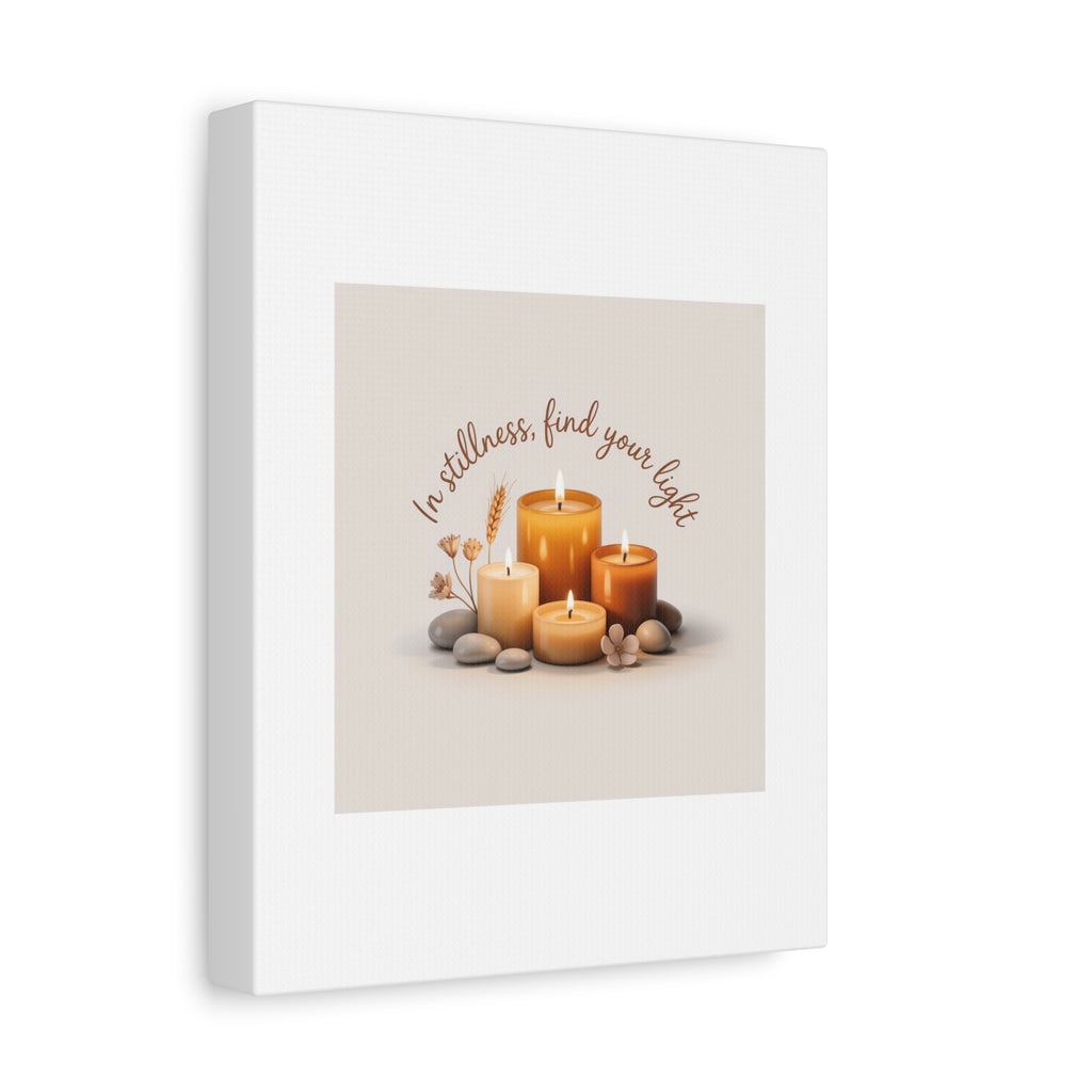 Canvas Wall Art - "In Stillness, Find Your Light" Candle Print