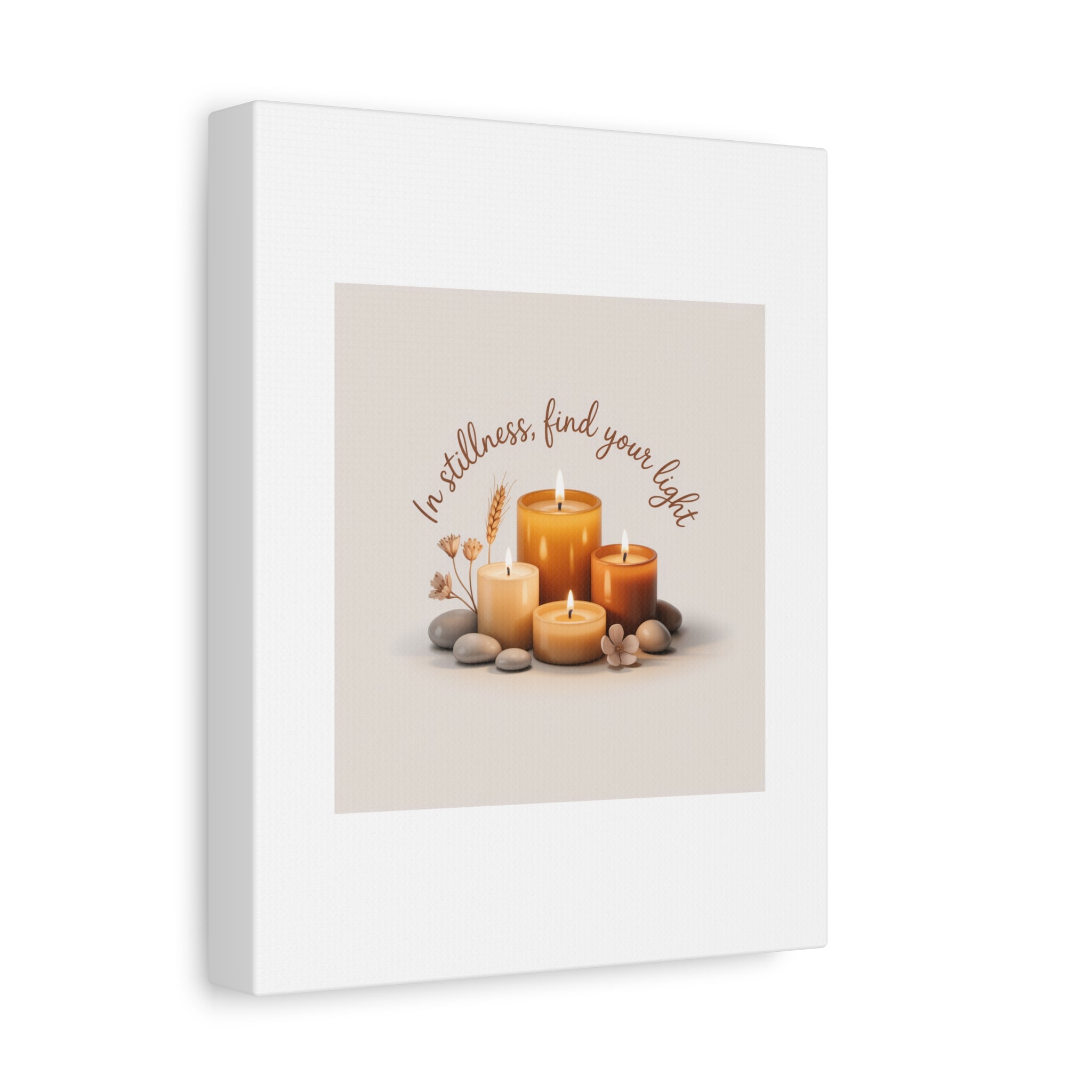 Canvas Wall Art - "In Stillness, Find Your Light" Candle Print