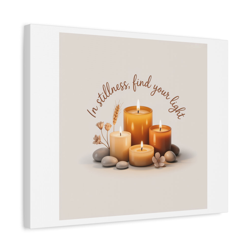 Canvas Wall Art - "In Stillness, Find Your Light" Candle Print
