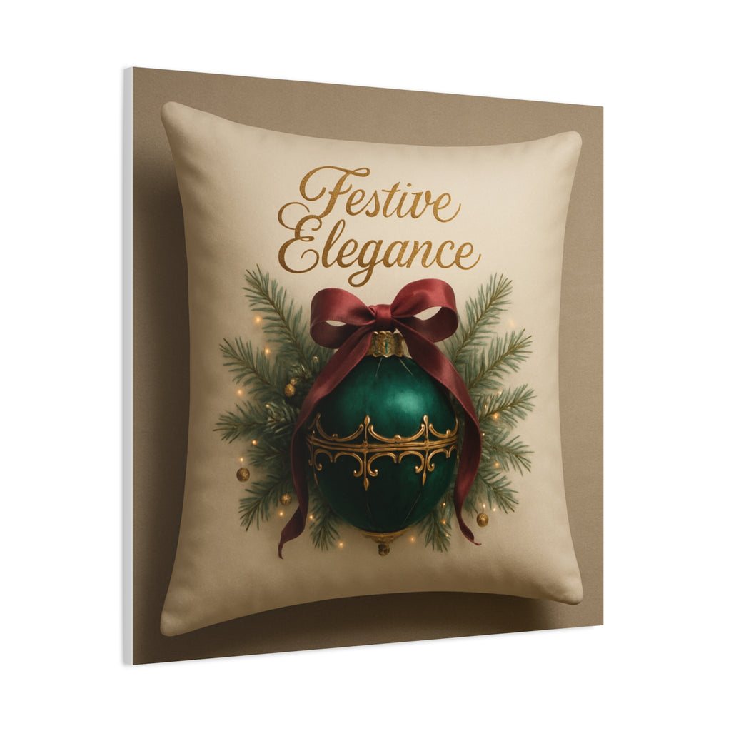 Festive Elegance Christmas Canvas Wall Art — Green Ornament Holiday Decor