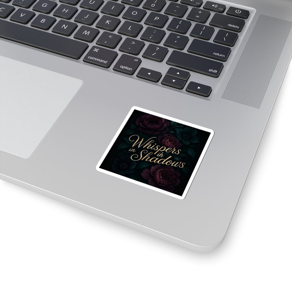 Whispers in Shadows Floral Sticker — Dark Romantic Kiss-Cut Decal