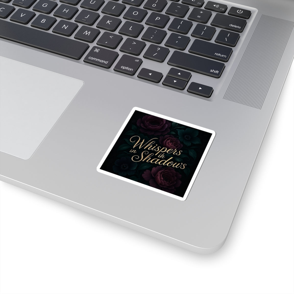 Whispers in Shadows Floral Sticker — Dark Romantic Kiss-Cut Decal