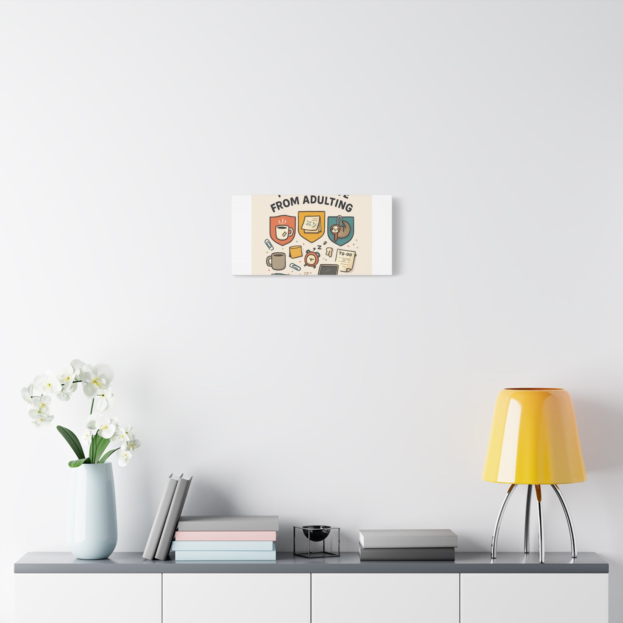 Canvas Wall Art — “I’m On Leave From Adulting” Cute Office Humor Matte Canvas