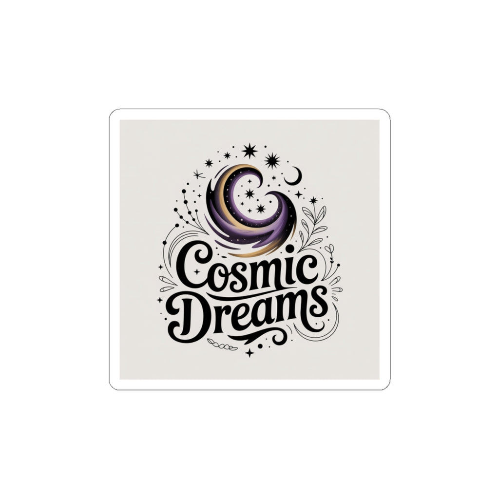 Cosmic Dreams Kiss-Cut Sticker — Moon & Stars Retro Space Decal