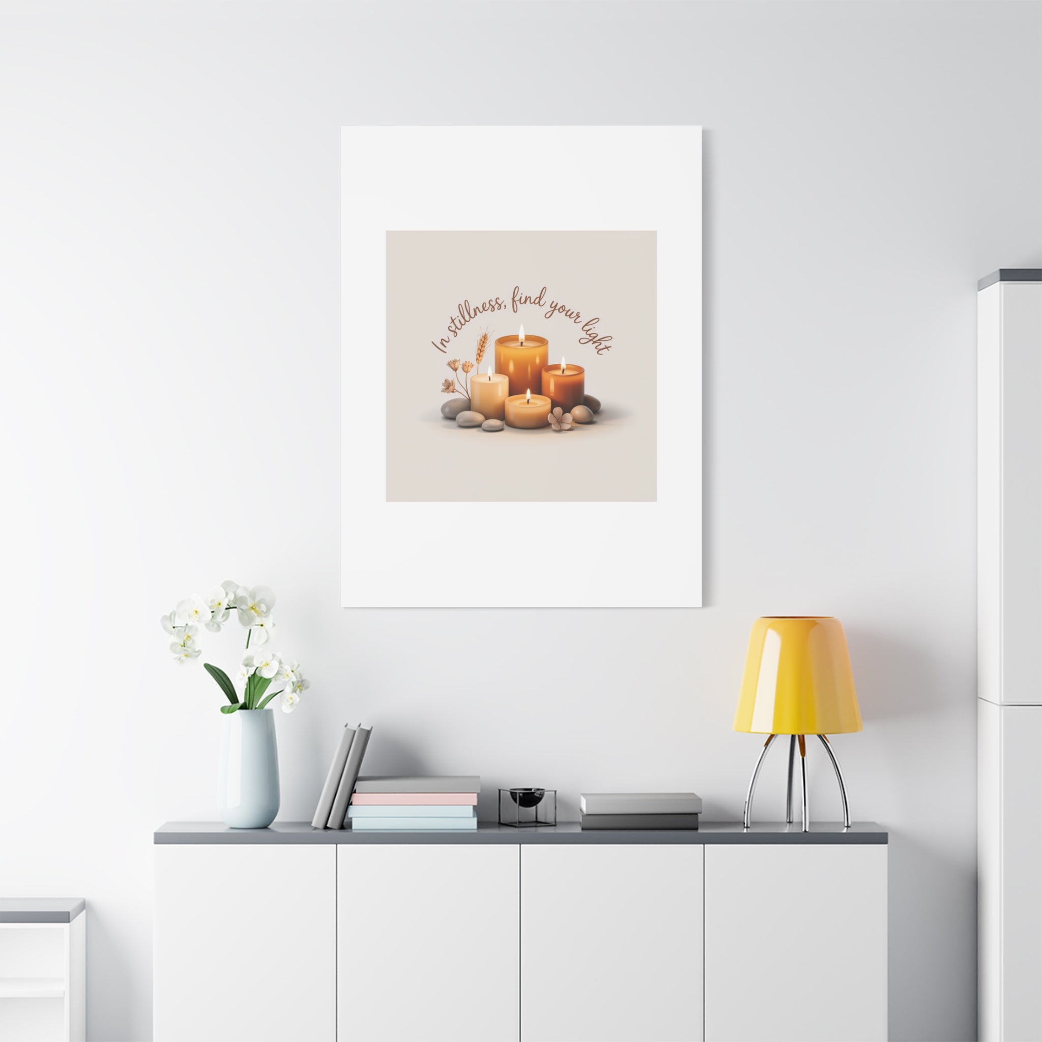 Canvas Wall Art - "In Stillness, Find Your Light" Candle Print