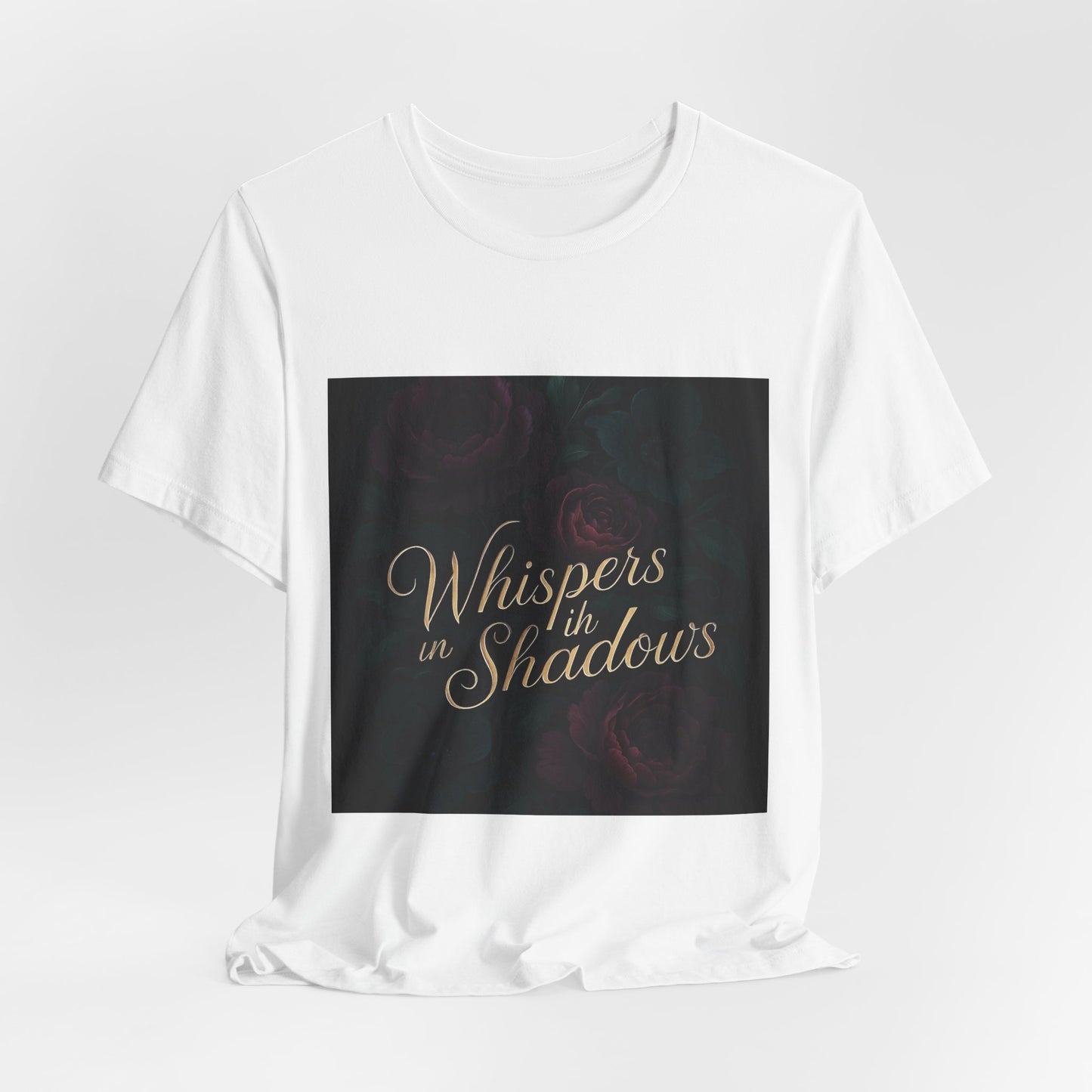 Whispers in the Shadows Graphic Tee — Gothic Floral Bookish Shirt