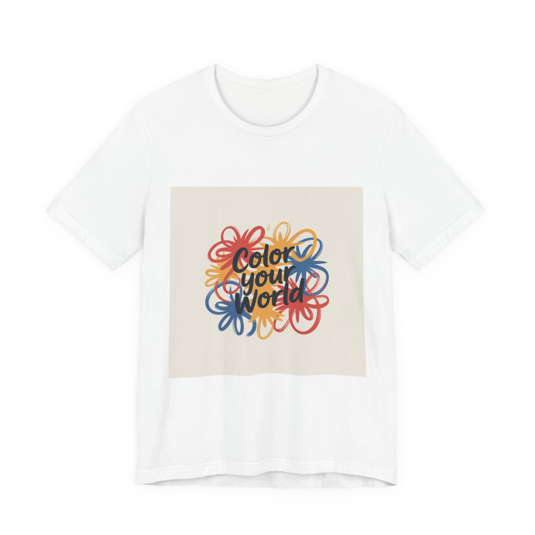 Color Your World Floral Graphic Tee — Positive Inspirational Short Sleeve Shirt