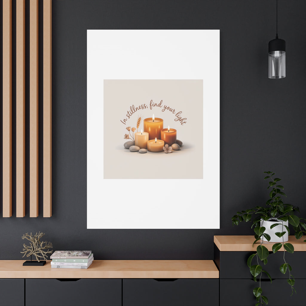 Canvas Wall Art - "In Stillness, Find Your Light" Candle Print
