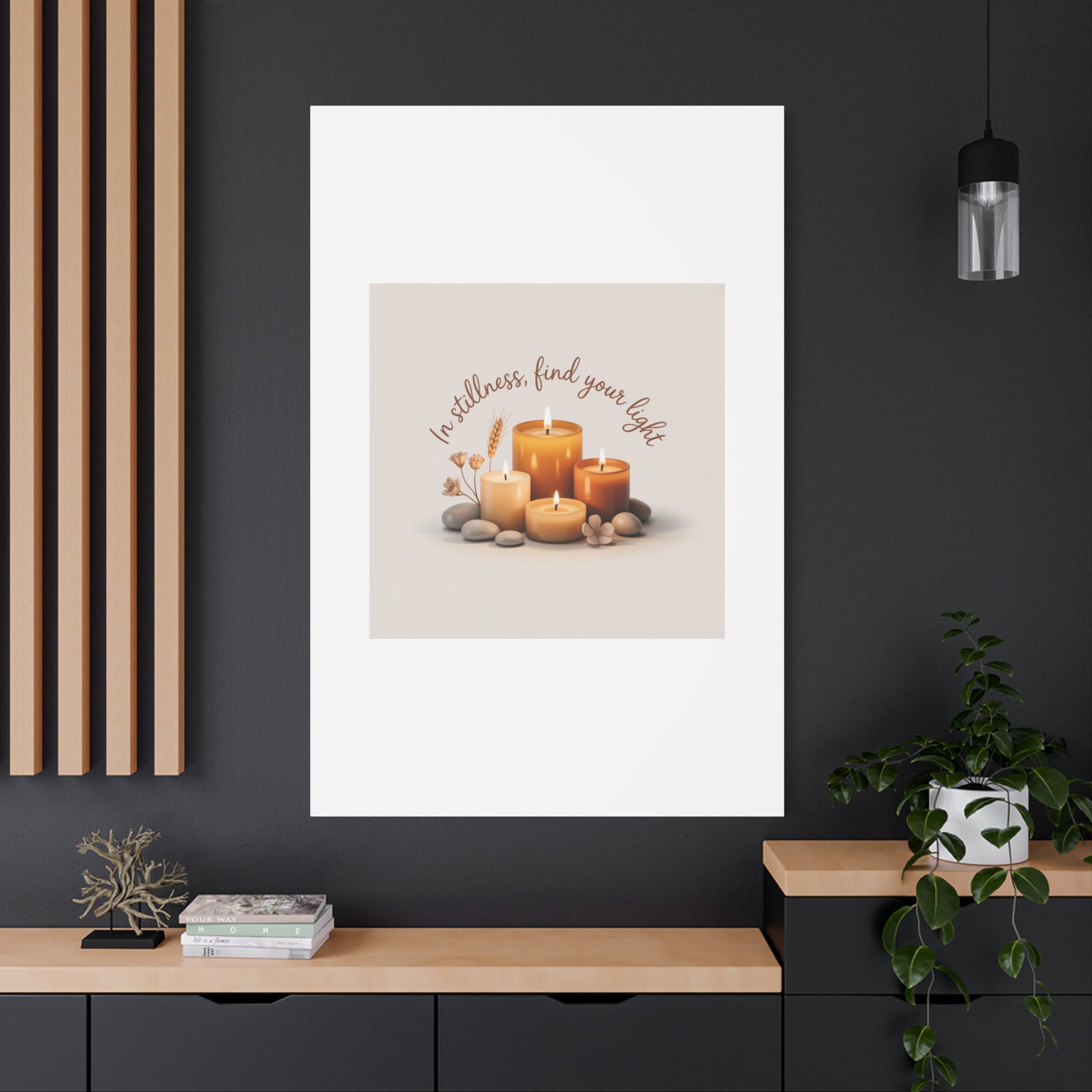 Canvas Wall Art - "In Stillness, Find Your Light" Candle Print