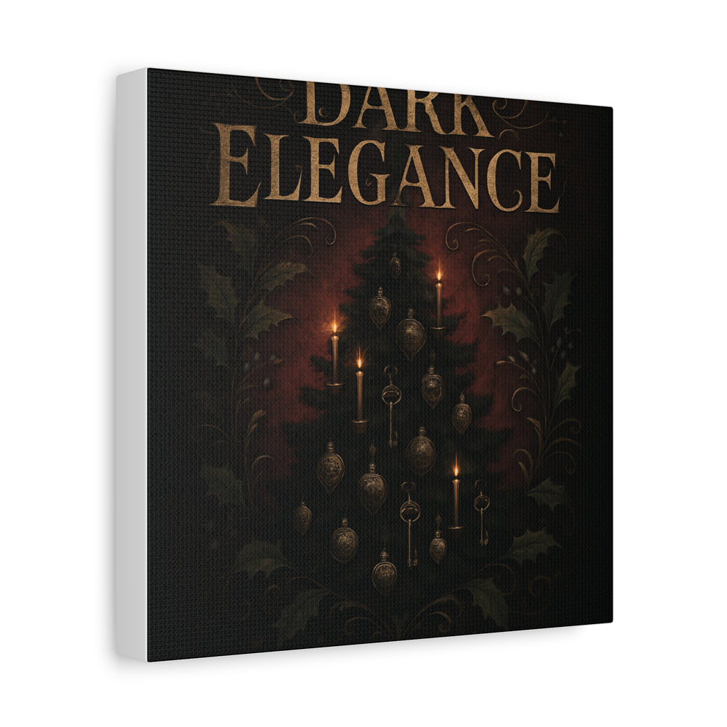 Elegance Christmas Canvas Wall Art — Vintage Candlelit Tree Matte Stretched Print