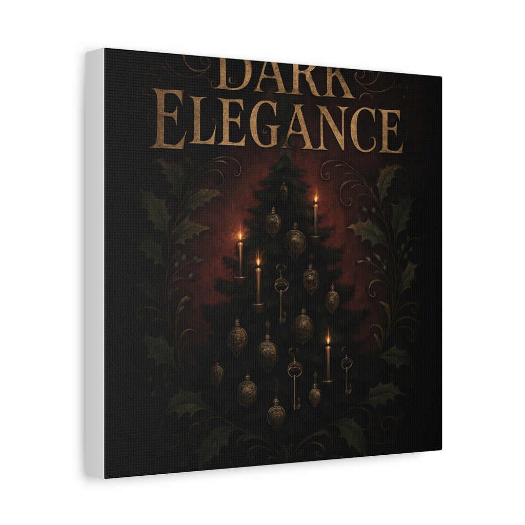 Elegance Christmas Canvas Wall Art — Vintage Candlelit Tree Matte Stretched Print