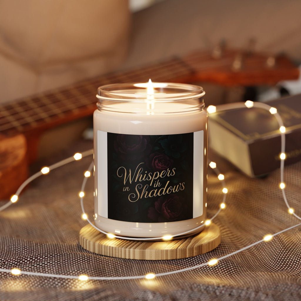 Whispers in Shadows 9oz Scented Soy Candle — Dark Floral Aromatherapy Jar