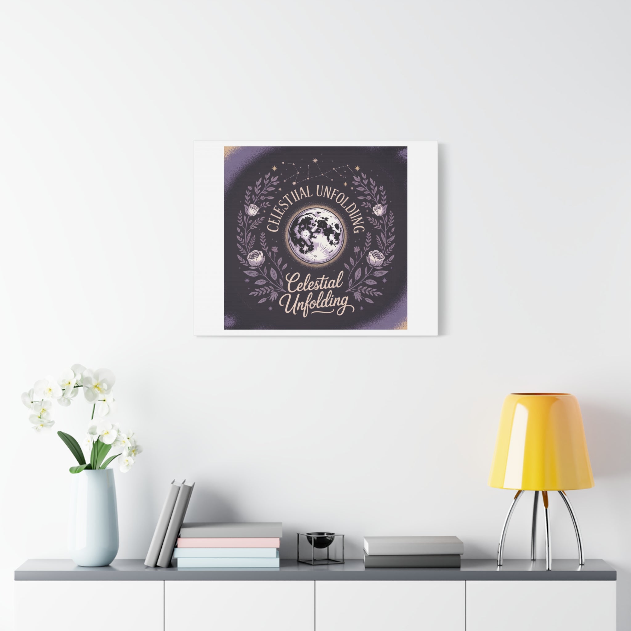 Celestial Unfolding Moon Art Canvas