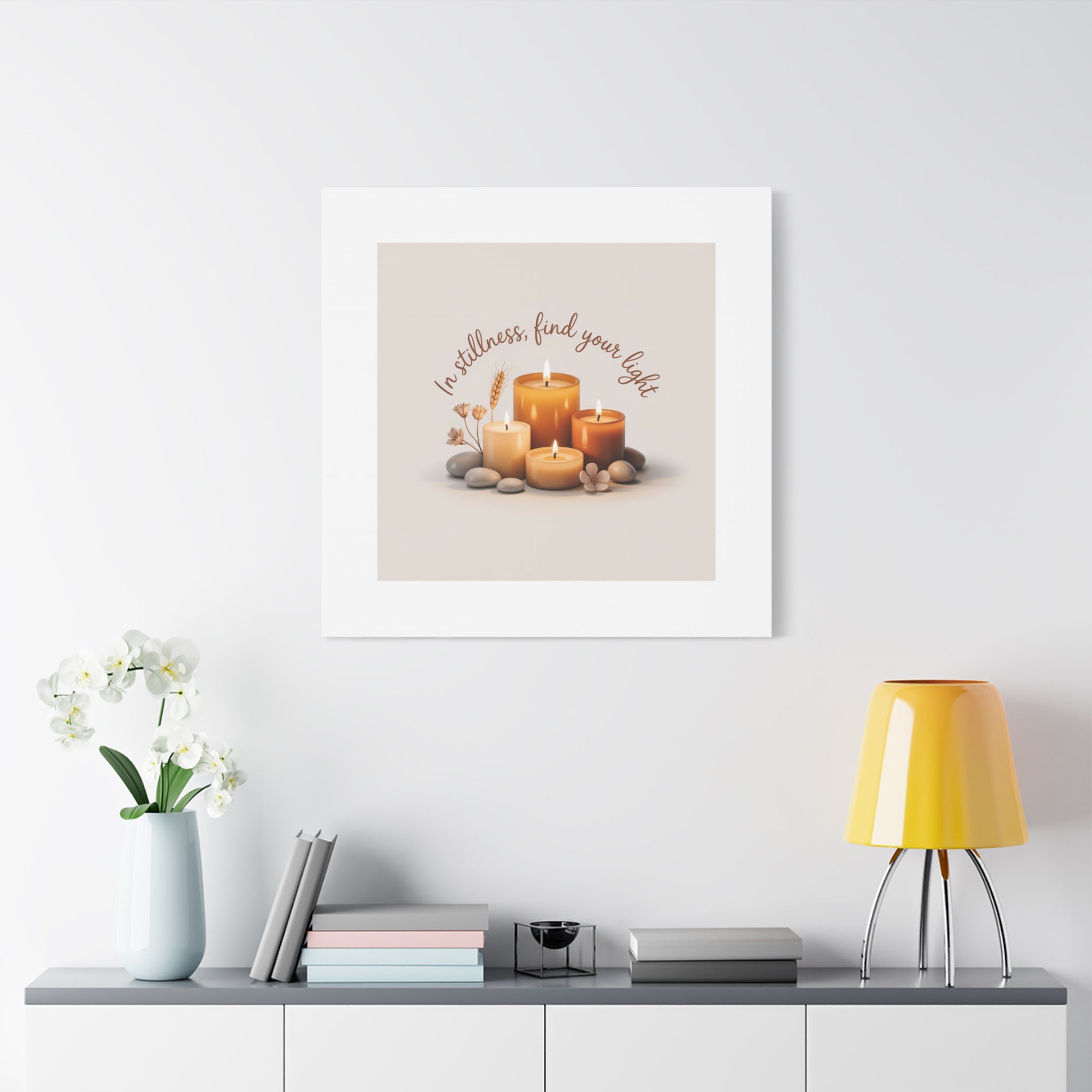 Canvas Wall Art - "In Stillness, Find Your Light" Candle Print