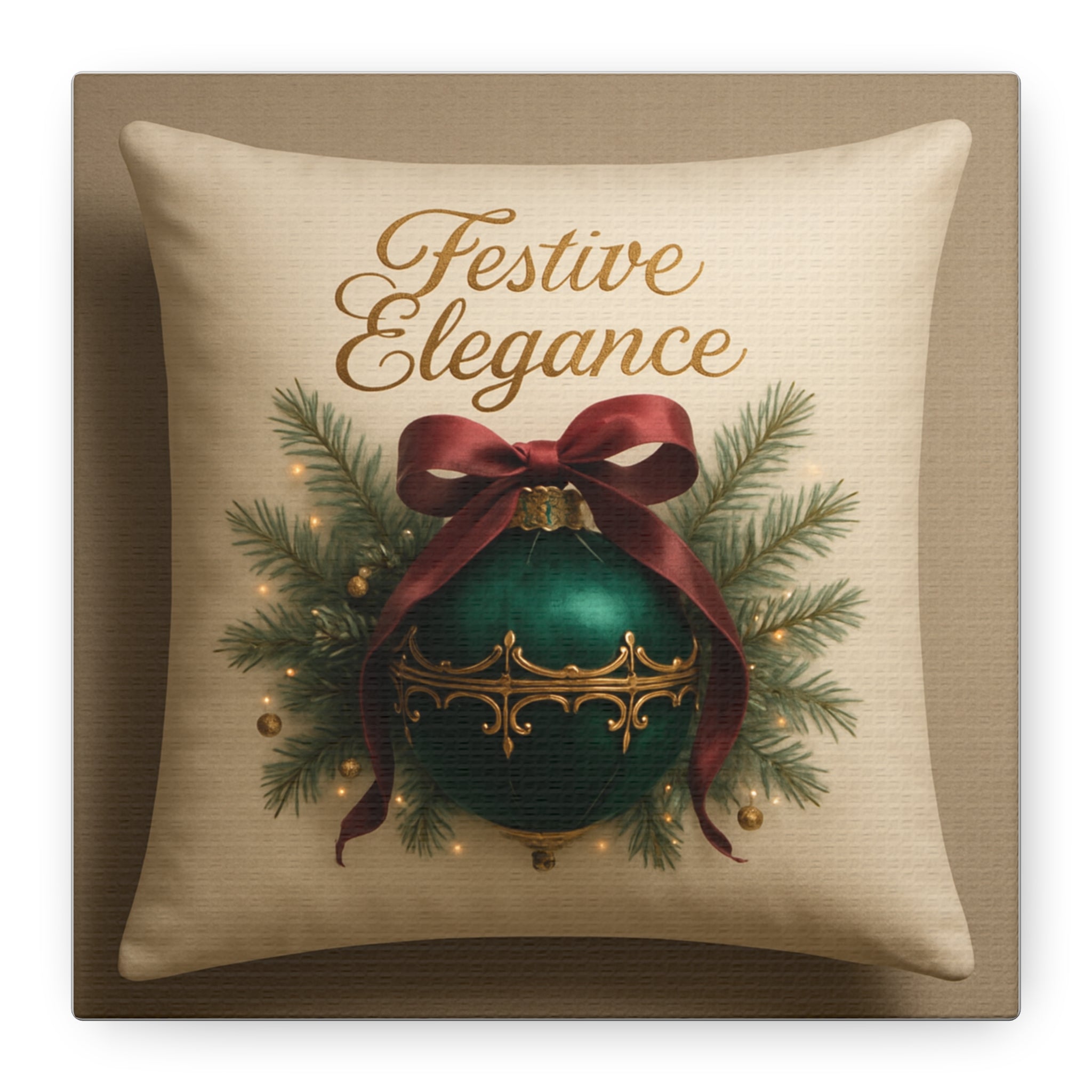 Festive Elegance Christmas Canvas Wall Art — Green Ornament Holiday Decor