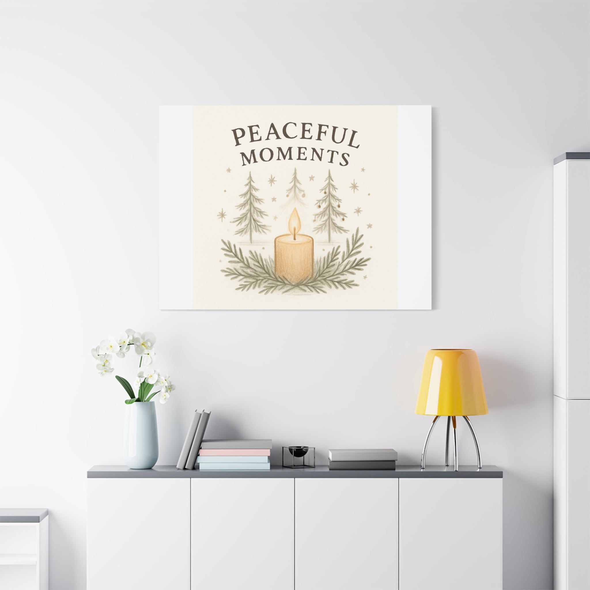 Peaceful Moments Candle Canvas — Matte Stretched Wall Art