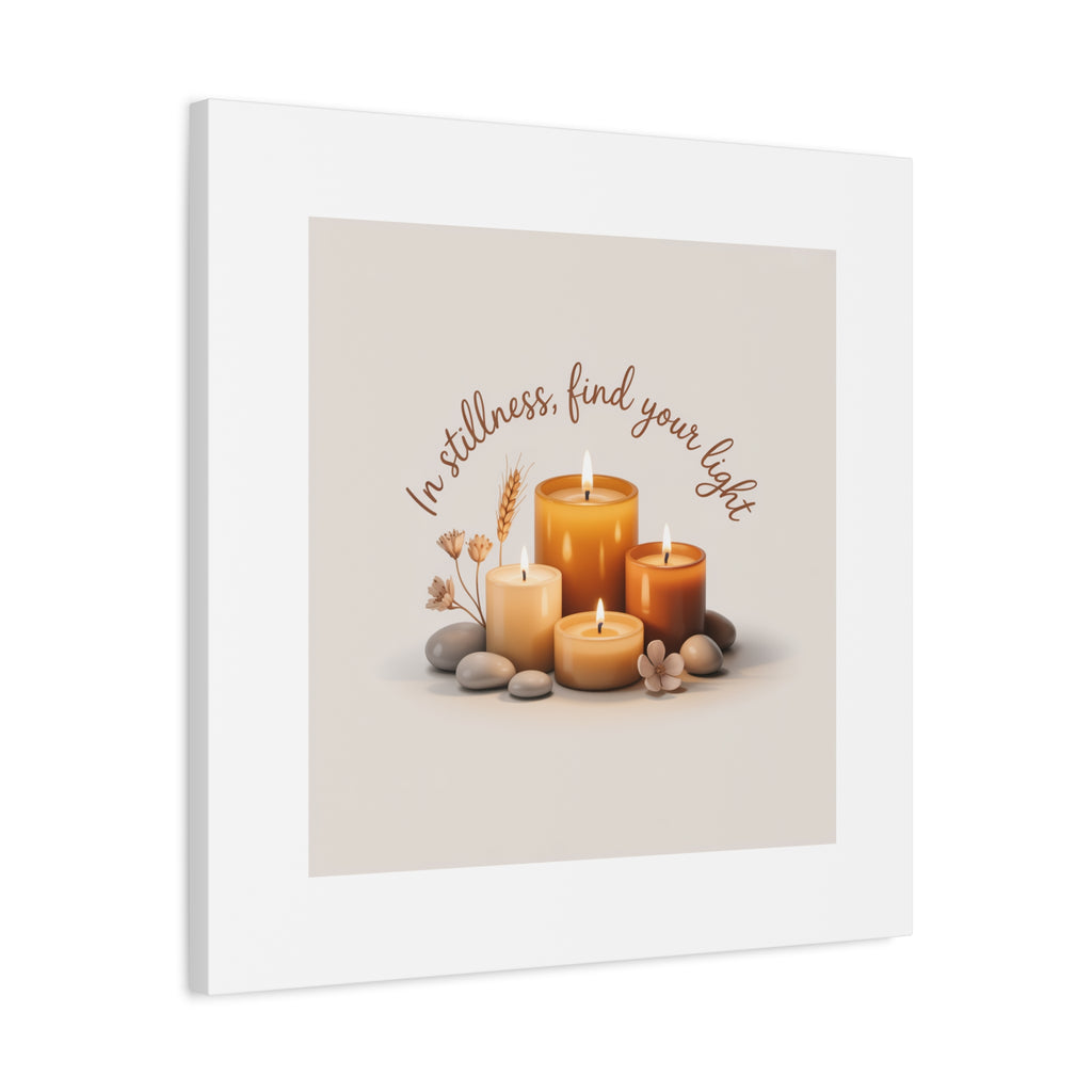 Canvas Wall Art - "In Stillness, Find Your Light" Candle Print