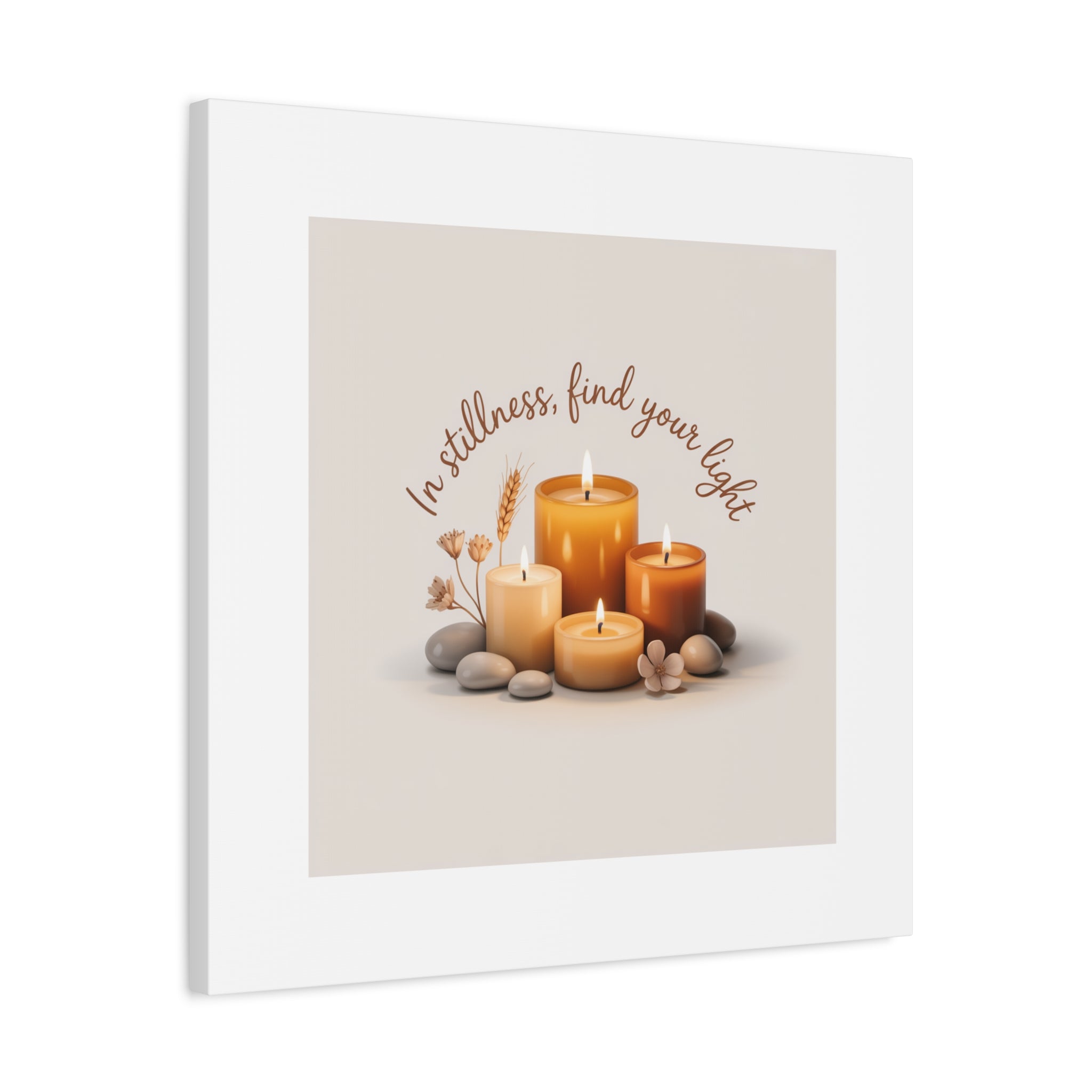 Canvas Wall Art - "In Stillness, Find Your Light" Candle Print