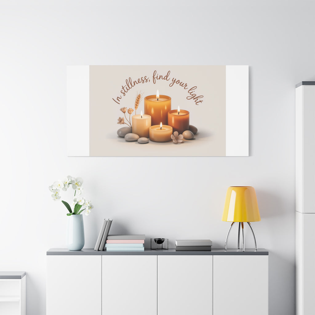 Canvas Wall Art - "In Stillness, Find Your Light" Candle Print
