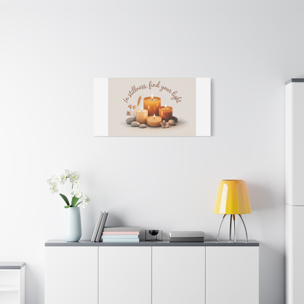 Canvas Wall Art - "In Stillness, Find Your Light" Candle Print