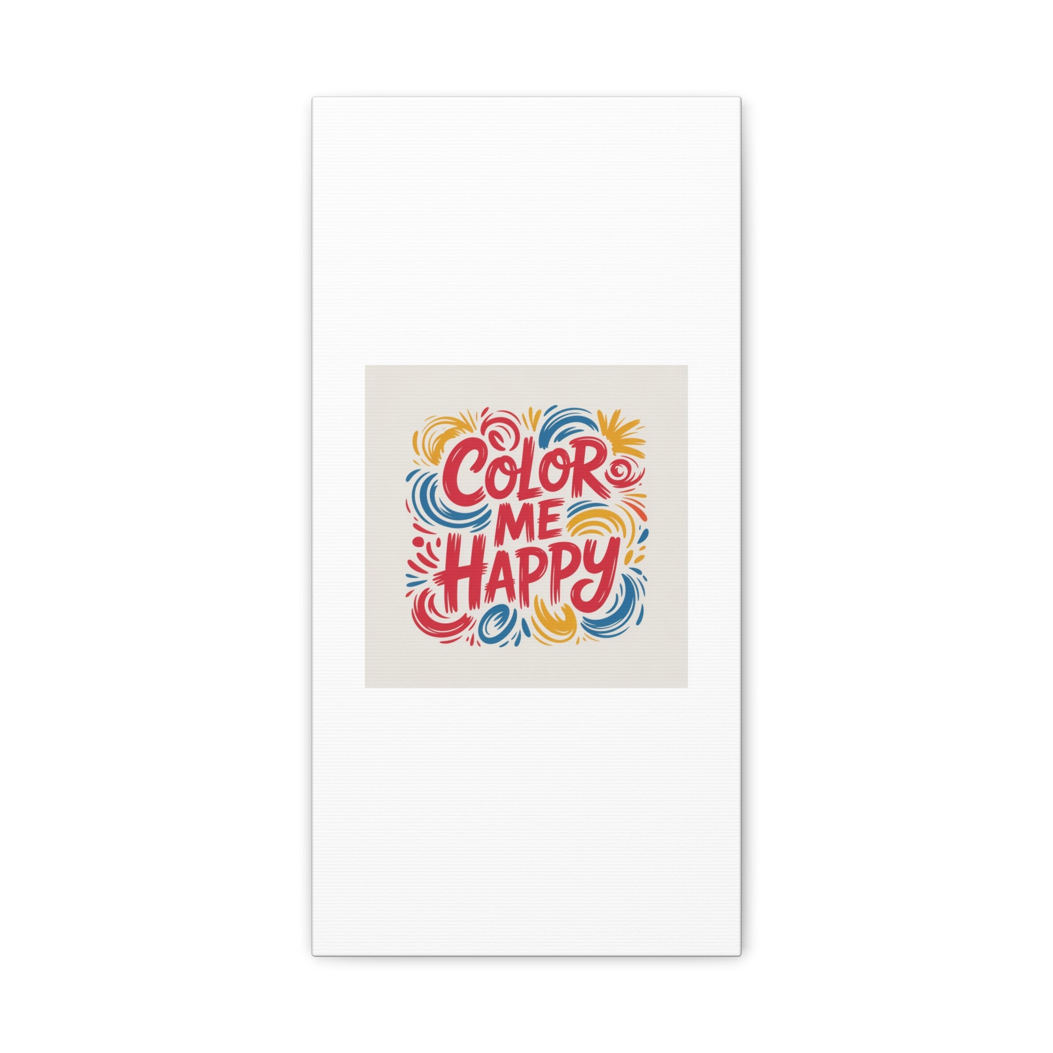 Color Me Happy Canvas Wall Art — Bright Hand-Lettered Inspirational Print
