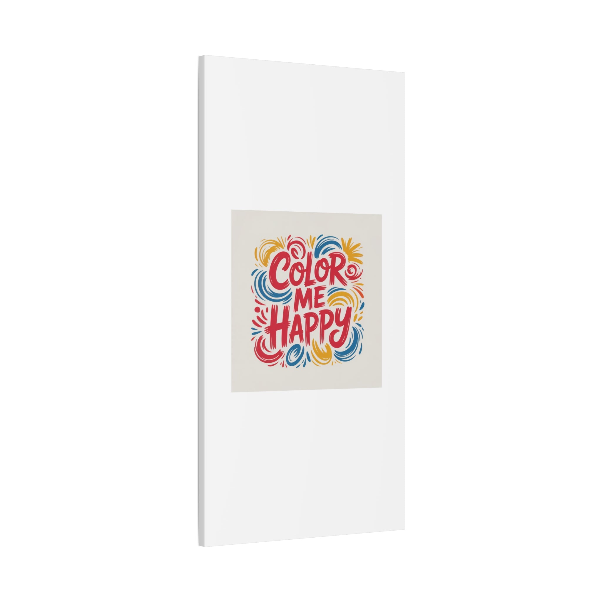 Color Me Happy Canvas Wall Art — Bright Hand-Lettered Inspirational Print