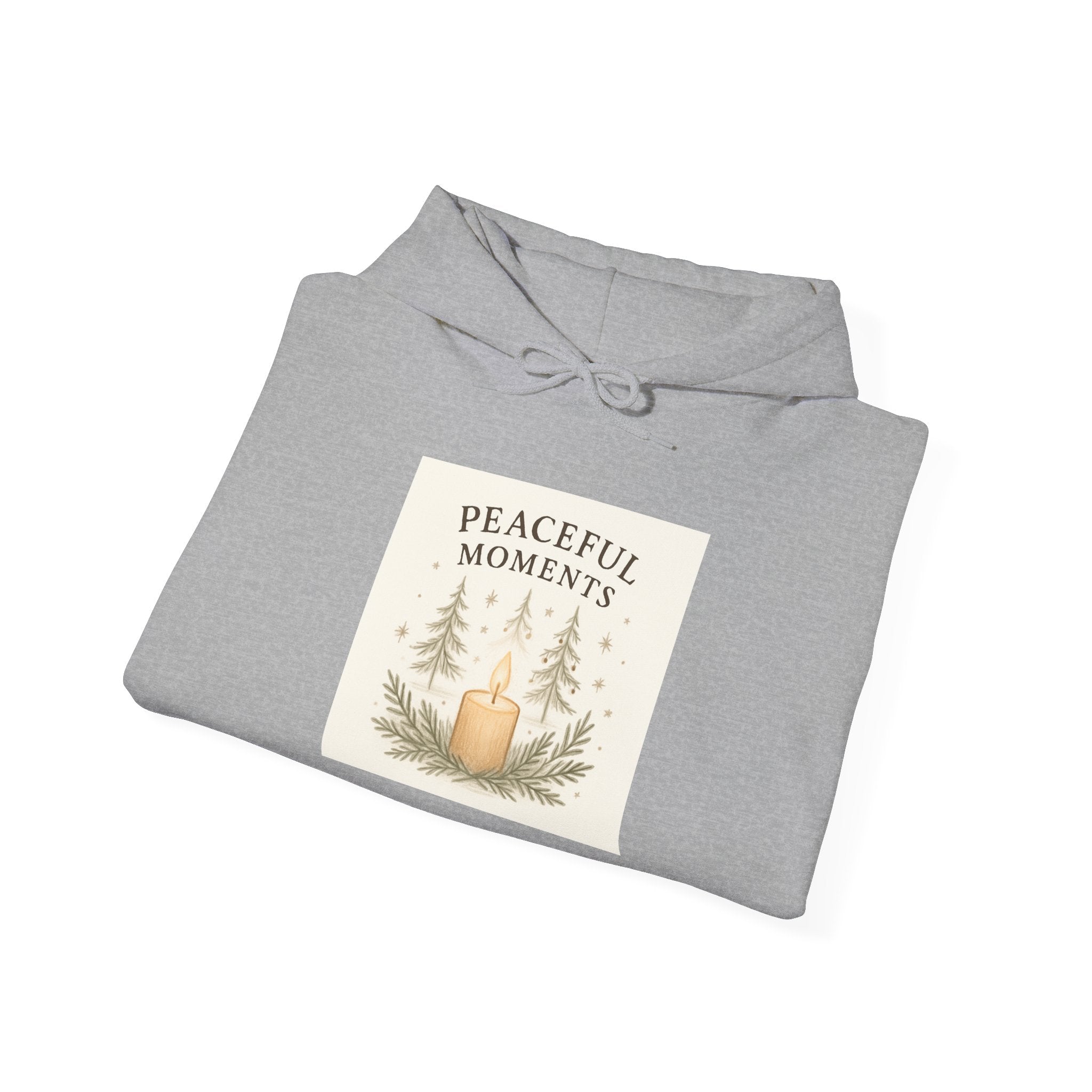 Peaceful Moments Candle Hoodie — Cozy Forest Candle Sweatshirt