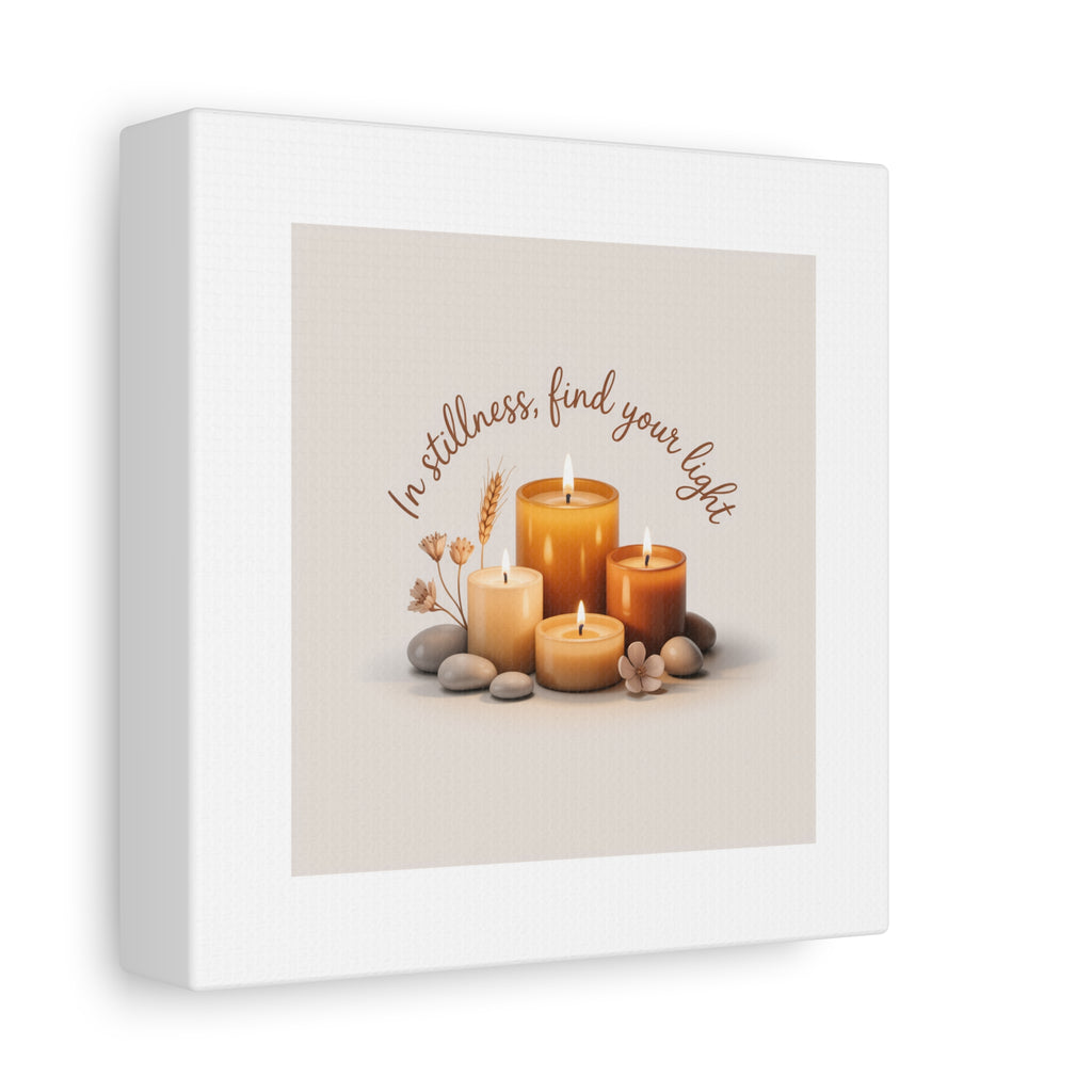 Canvas Wall Art - "In Stillness, Find Your Light" Candle Print