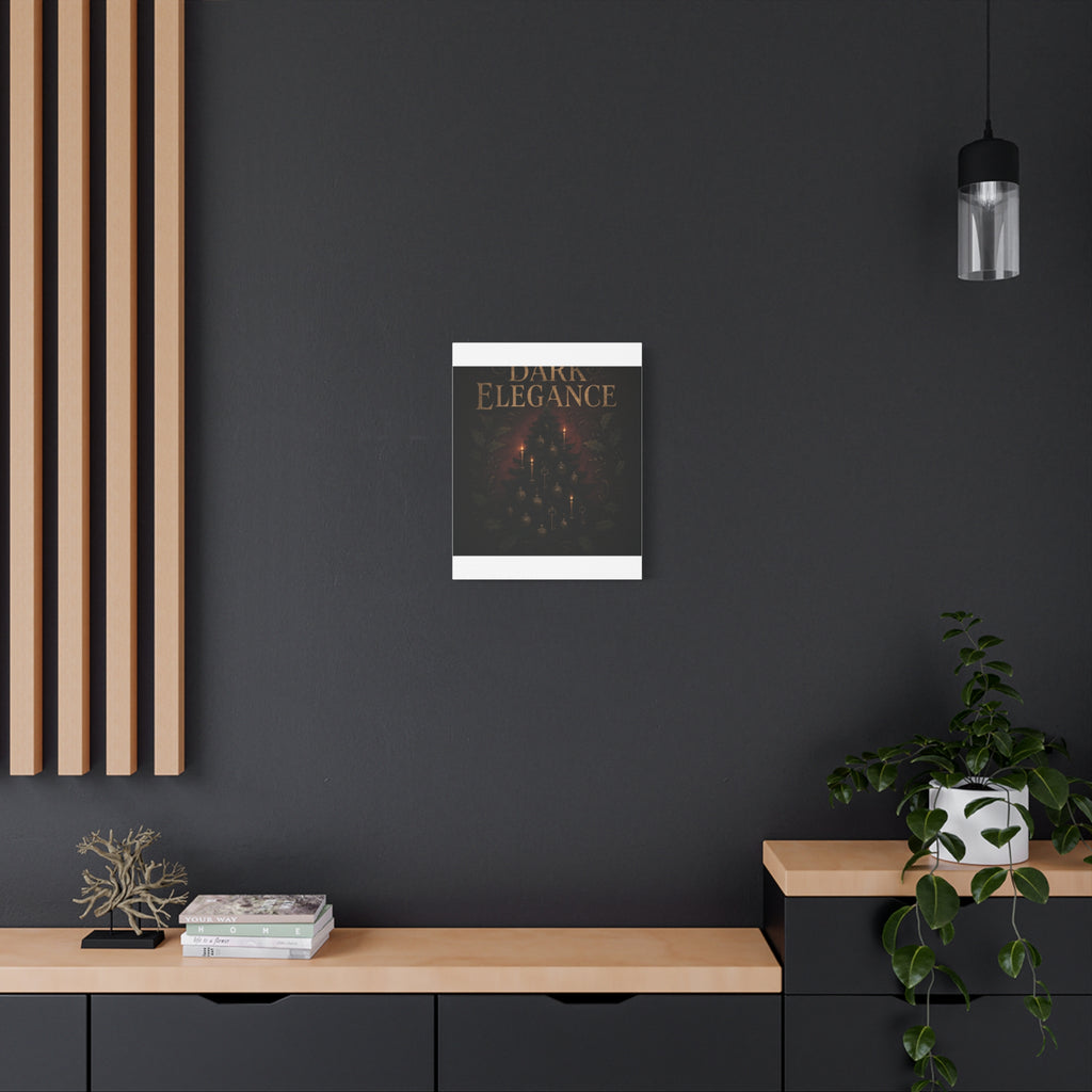 Elegance Christmas Canvas Wall Art — Vintage Candlelit Tree Matte Stretched Print