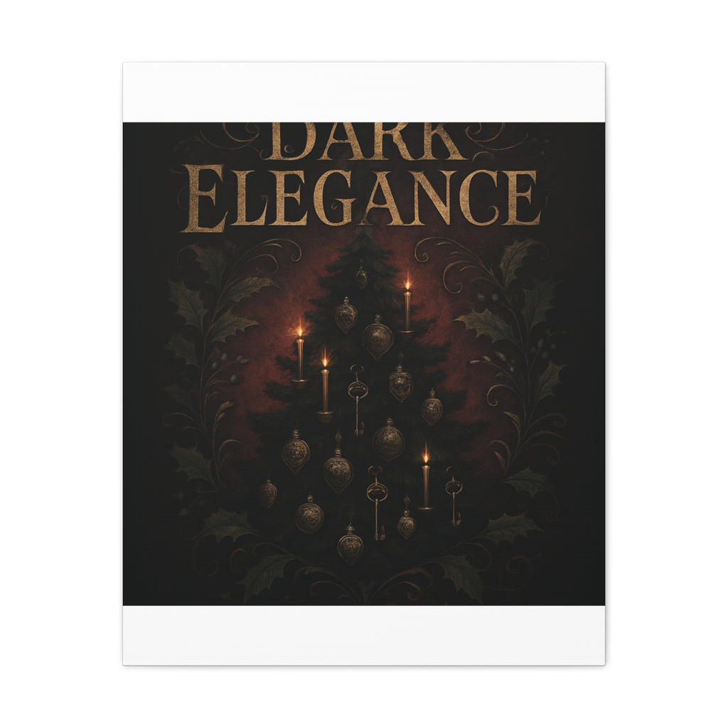 Elegance Christmas Canvas Wall Art — Vintage Candlelit Tree Matte Stretched Print