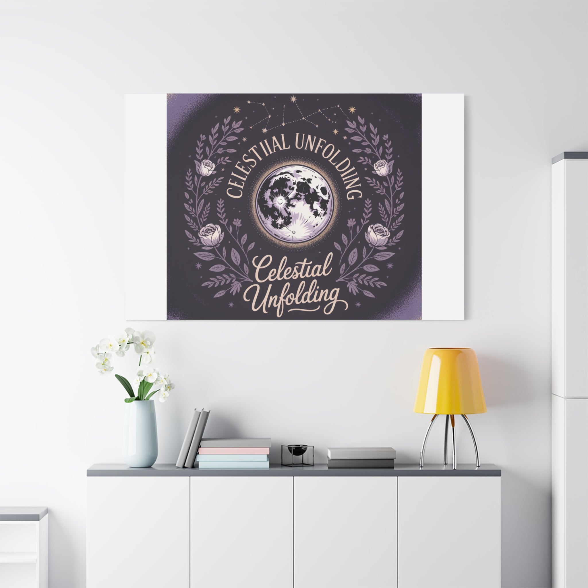 Celestial Unfolding Moon Art Canvas