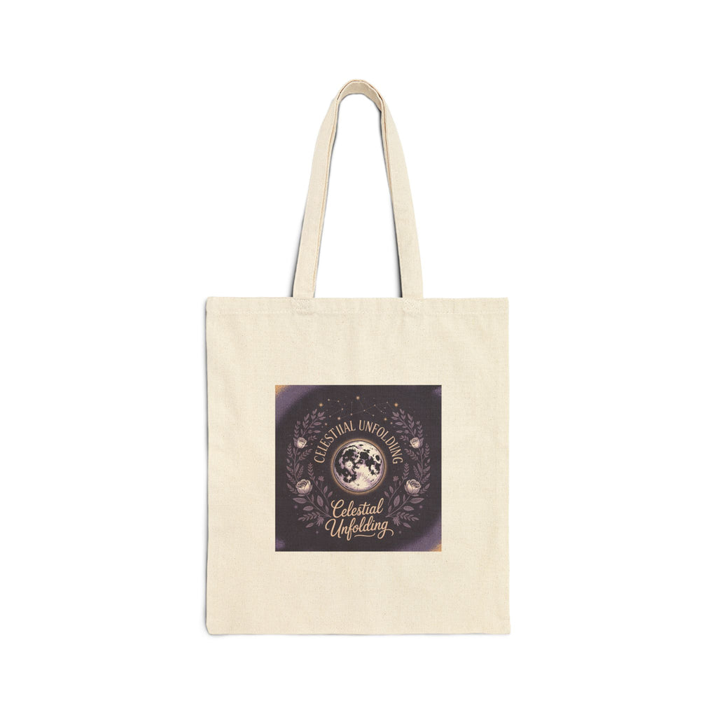Celestial Moon Phases Canvas Tote — 'Celestial Updating' Astrology Cotton Bag
