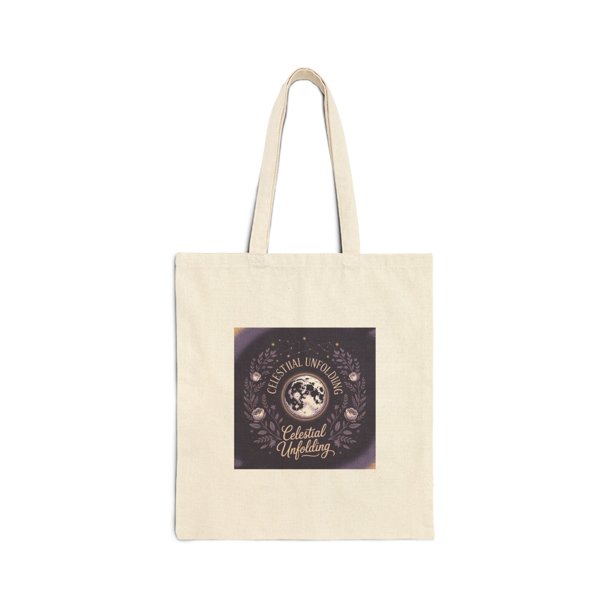 Celestial Moon Phases Canvas Tote — 'Celestial Updating' Astrology Cotton Bag