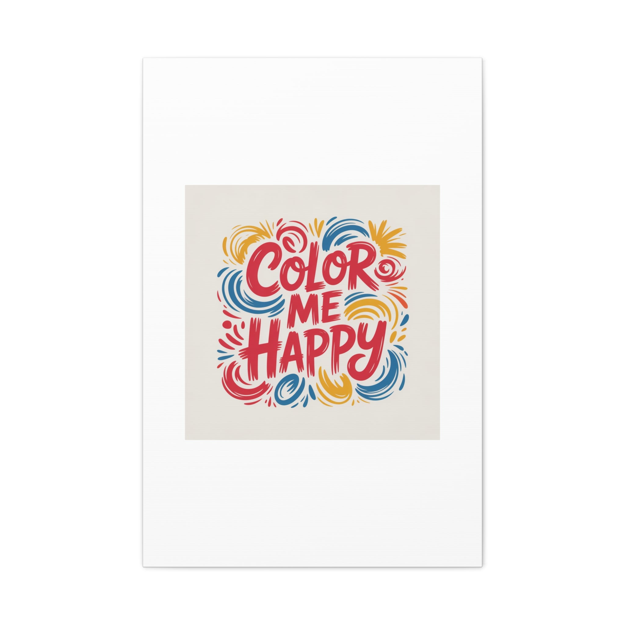 Color Me Happy Canvas Wall Art — Bright Hand-Lettered Inspirational Print