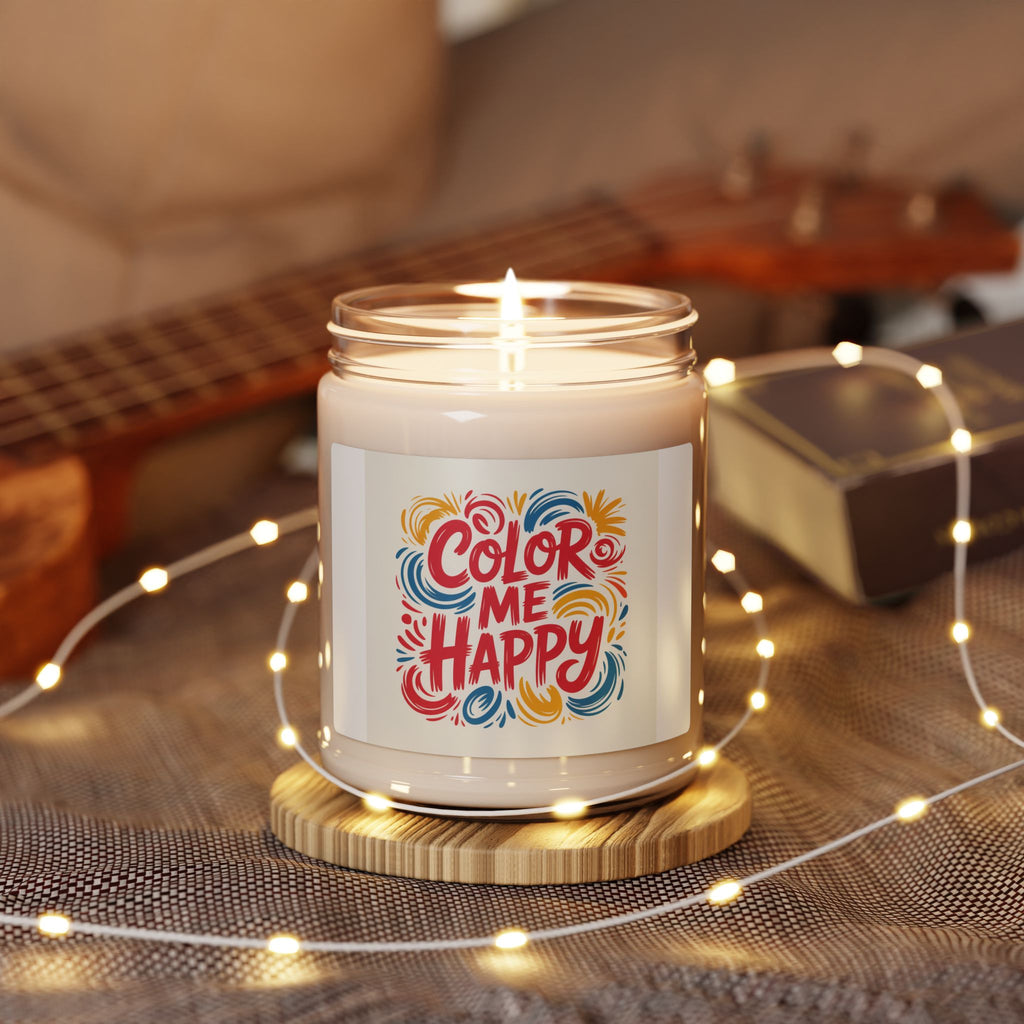 Soy Candle — “Color Me Happy” Scented Jar Candle (9 oz)