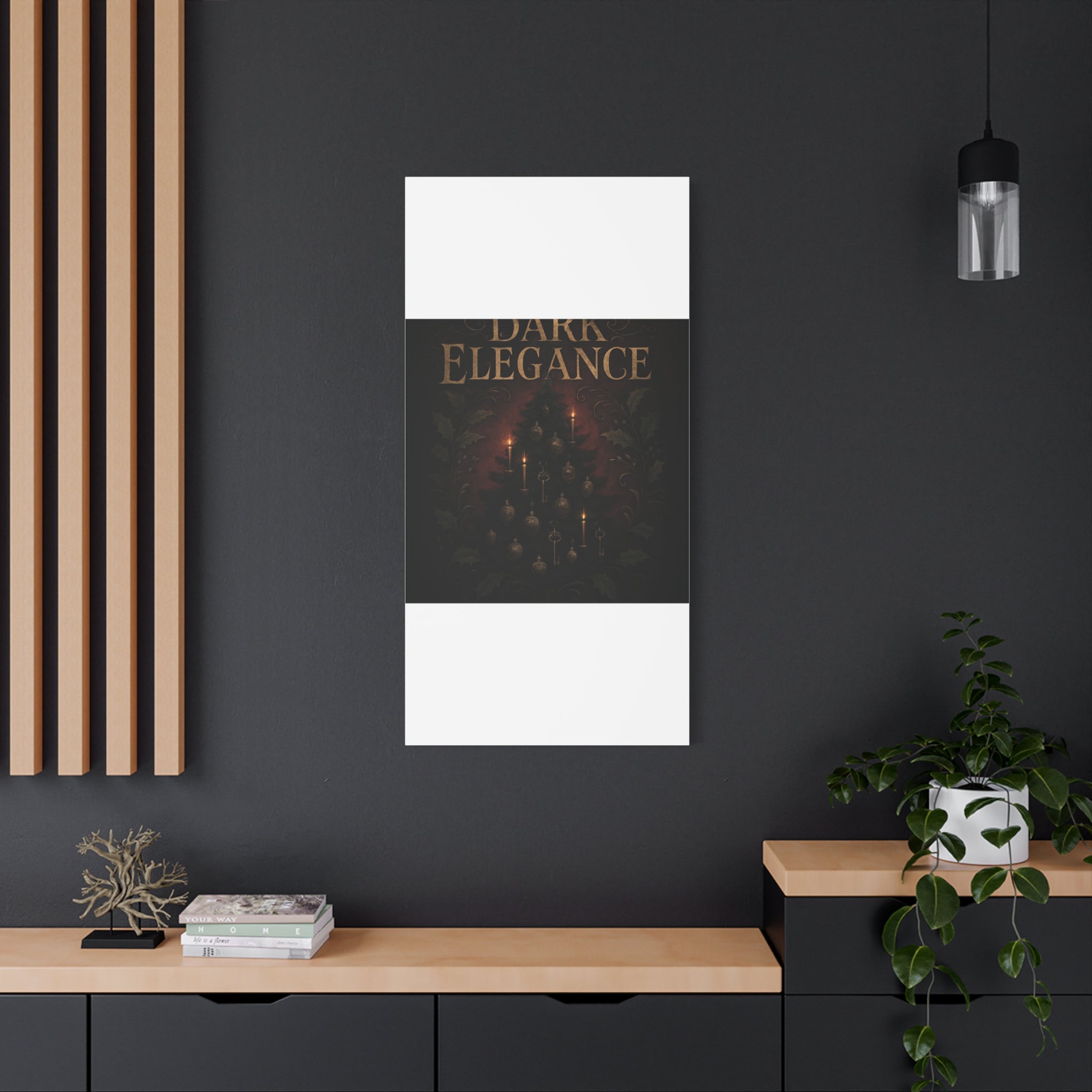 Elegance Christmas Canvas Wall Art — Vintage Candlelit Tree Matte Stretched Print