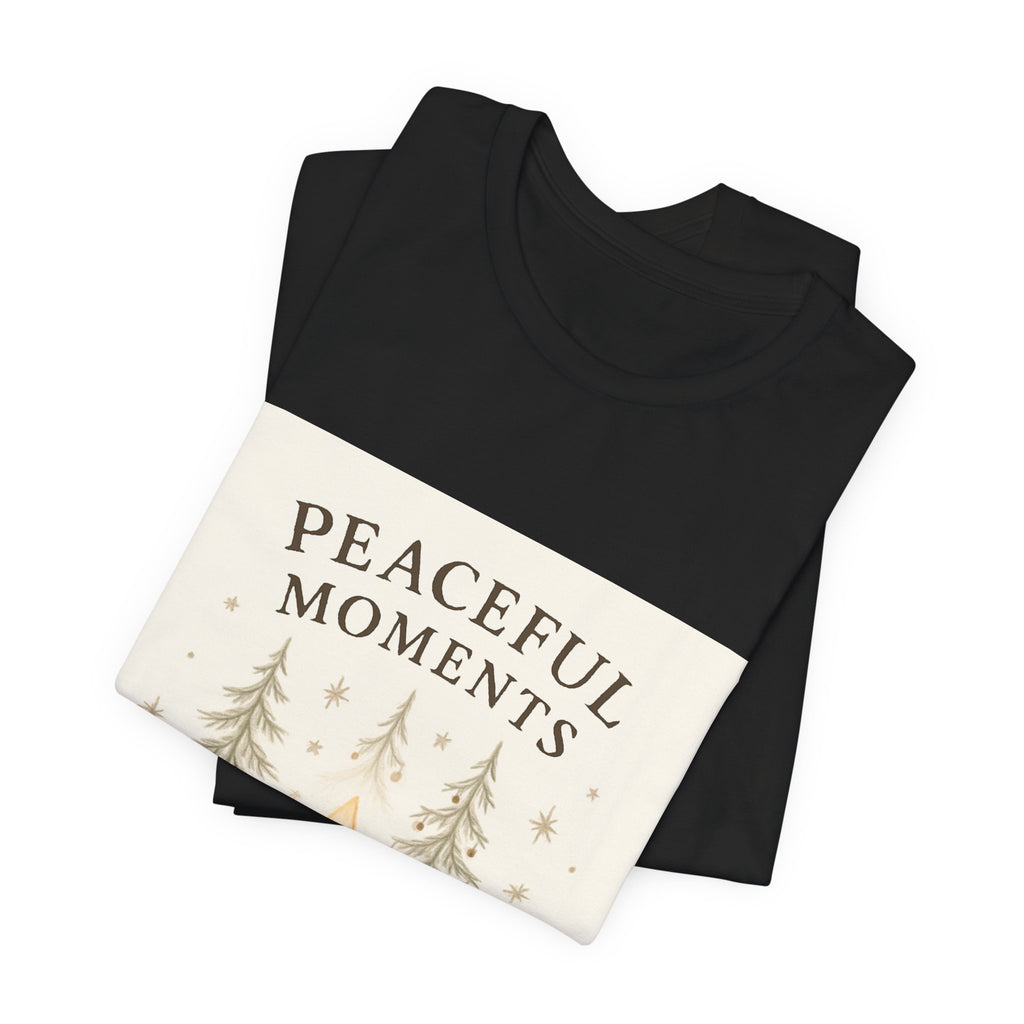 Peaceful Moments Candle Tee – Forest Pines Holiday Graphic T-Shirt