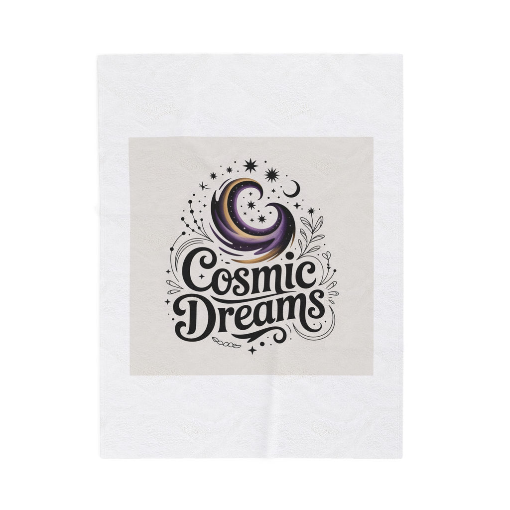 Cosmic Dreams Velveteen Plush Blanket — Soft Celestial Moon & Stars Throw