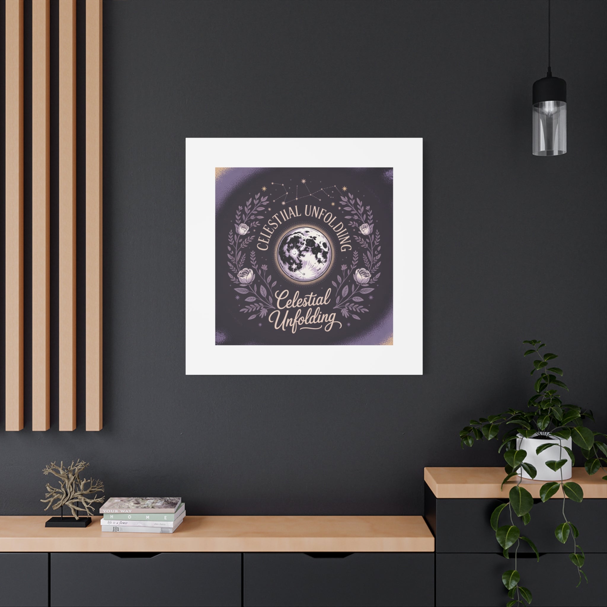 Celestial Unfolding Moon Art Canvas