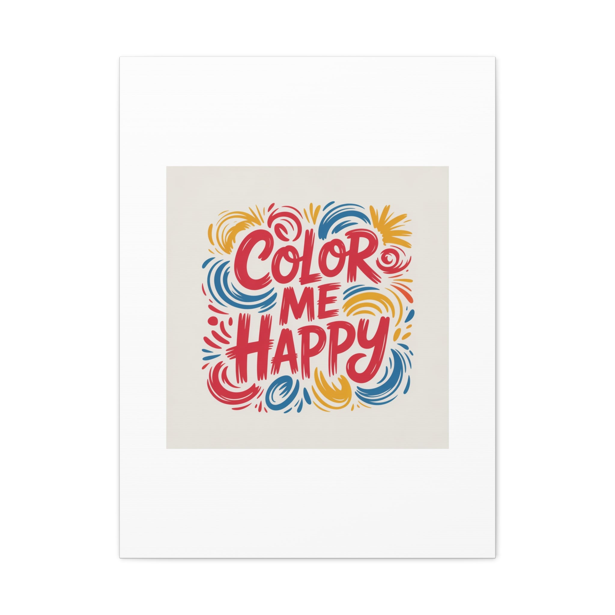 Color Me Happy Canvas Wall Art — Bright Hand-Lettered Inspirational Print