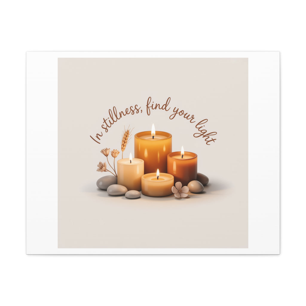 Canvas Wall Art - "In Stillness, Find Your Light" Candle Print